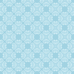 White and blue floral seamless pattern