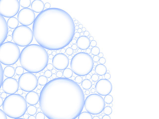 foam from bubbles on white background