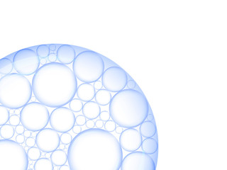 bubbles inside big bubble on white background