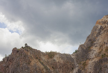 Fototapeta premium mountain of rock at a quarry, Romania.
