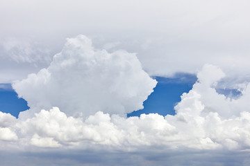 White big rain cloud with blue sky before the rain