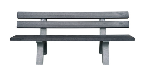 Wooden and dark gray park bench isolated on white background © Ingo Menhard