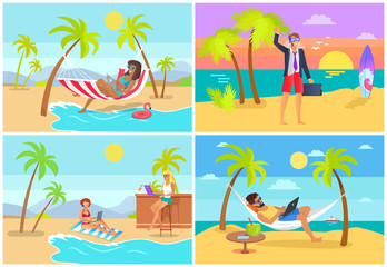 Freelancers Collection Seaside Vector Illustration