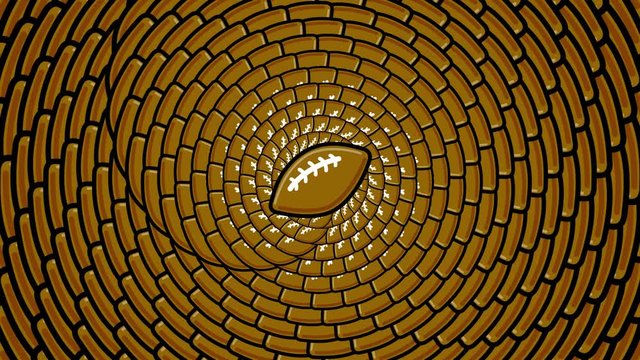 Looped Full Circular Football Geometric Pattern Animated Cartoon Illustrated Background Element UHD 4K - Powered by Adobe