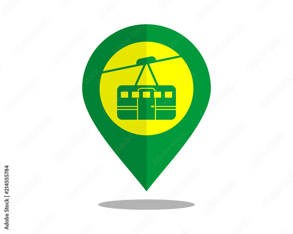 Canvas Prints cable car marker pin path image vector icon logo