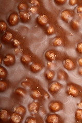 Chocolate candy with Rice Krispies Cereal close-up