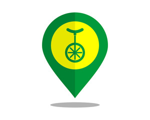 one wheel marker pin path image vector icon logo