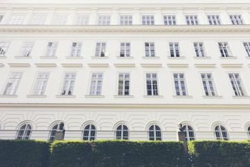 Fototapeta na wymiar Europe wall building, vintage filter image