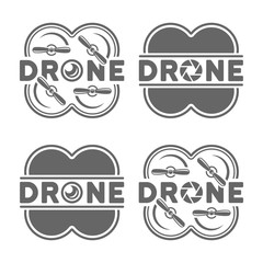 Drones and quadrocopters with camera lens icons
