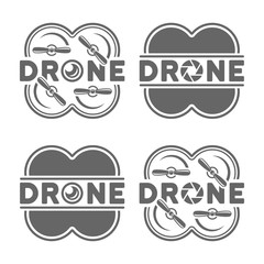 Drones and quadrocopters with camera lens icons