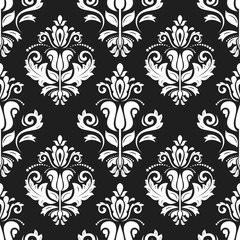 Orient vector classic black and white pattern. Seamless abstract background with vintage elements. Orient background. Ornament for wallpaper and packaging