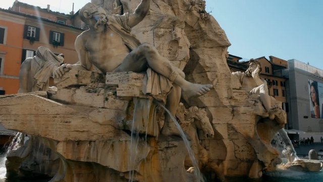 Gian Lorenzo Bernini, Piazza Navona, Fountain of the Four Rivers, the Rio della Plata in Rome