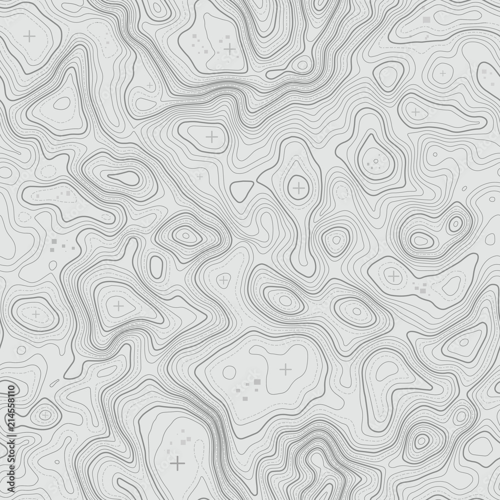 Wall mural seamless topographic map contour background. topo map with elevation. contour map vector. geographic