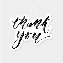 Thank you Lettering Calligraphy Vector Sticker