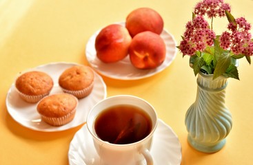 black tea muffins, nectarines