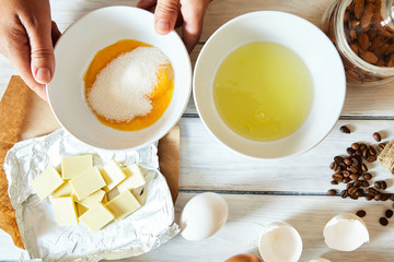the process of cooking macaroons.