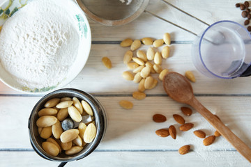 Preparation of almond flour