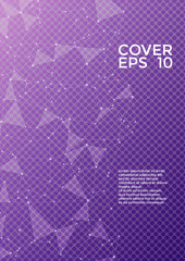 Global network connection geometric grid. Network nodes information technology concept. Vector cover page layout. 