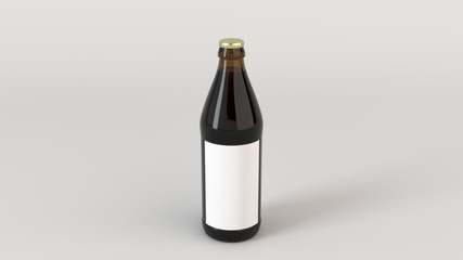 Mock up of beer bottle with blank label