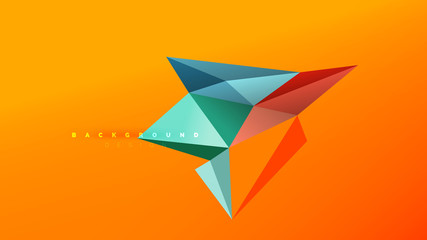 Abstract background - geometric origami style shape composition, triangular low poly design concept. Colorful trendy minimalistic illustration