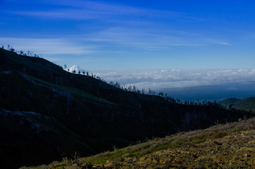 Walkway at Mount Bromo volcanoes in Bromo Tengger Semeru National Park, East Java, Indonesia