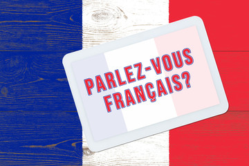 Fototapeta na wymiar parlez-vous francais - do you speak french, question in french language