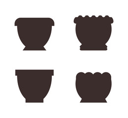 Clay and Plastic Big Pots for Indoor Plants Black