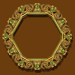 frame gold color with shadow