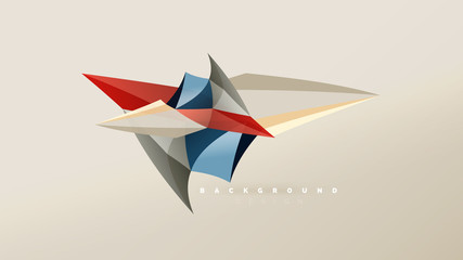 Abstract background - geometric origami style shape composition, triangular low poly design concept. Colorful trendy minimalistic illustration
