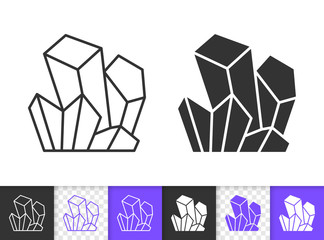 Crystal simple black line vector icon