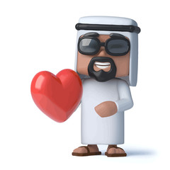 Vector 3d Arab is in love