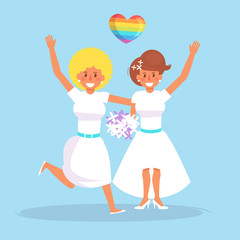 Lesbian wedding Vector.