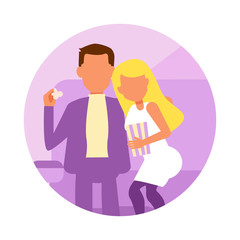Couple at the movie Vector.