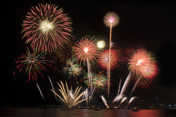 Colorful of fireworks in holiday festival