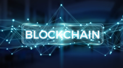Blockchain connection background 3D rendering