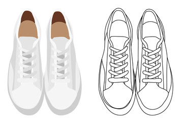 isolated, white sneakers