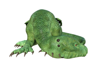 3D Rendering Fantasy Hatchling Dragon on White