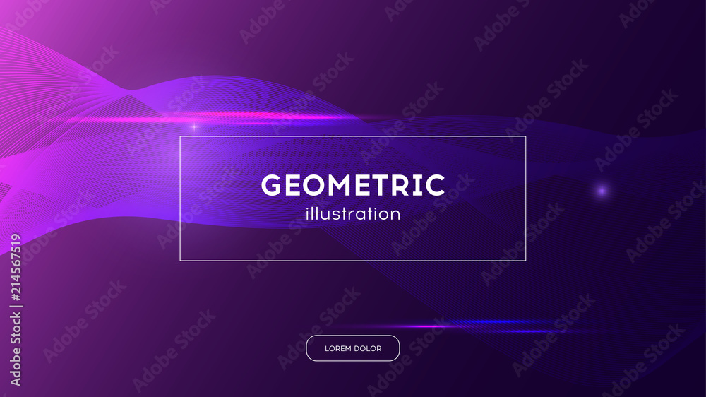 Wall mural modern violet background with abstract wave. vector trendy screen design with colored gradient, land