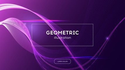 Modern violet background with abstract wave. Trendy screen design with colored gradient, landing web page, vector eps10