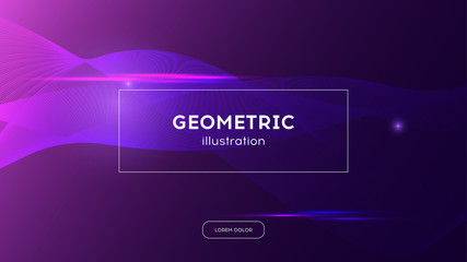 Modern violet background with abstract wave. Vector trendy screen design with colored gradient, landing web page, eps10
