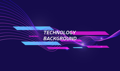 Violet technology background with abstract digital wave. Modern colored illustration, vector eps 10