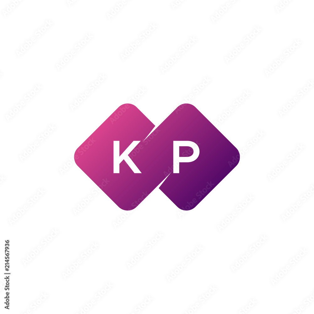 Poster two letter kp diamond rounded logo