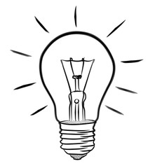 Hand-drawn lightbulb sketch