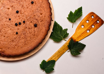  Cream with black currant. Пирог с черной смородиной.