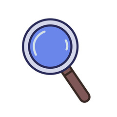 Search icon, magnifying glass. Line colored flat vector illustration. Isolated on white background.