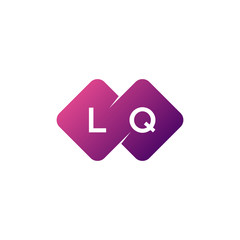 two letter lq diamond rounded logo
