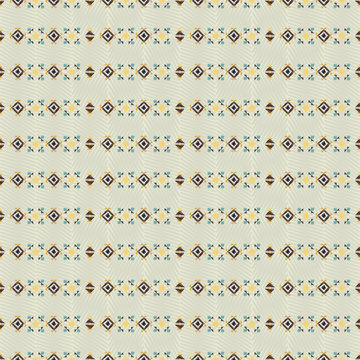 Geometric embroidery style. Ethnic seamless pattern. Abstract aztec background. Digital or wrapping paper. Good for web, print and textile design. Boho ornament vector.