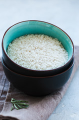 Close up of jasmine rice in a bowl. Toned.