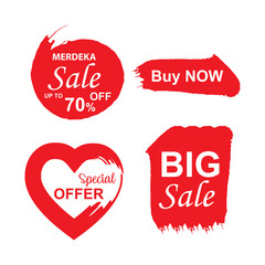 Banners set independence day of indonesia