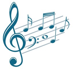 Naklejka premium Symbol with music notes.